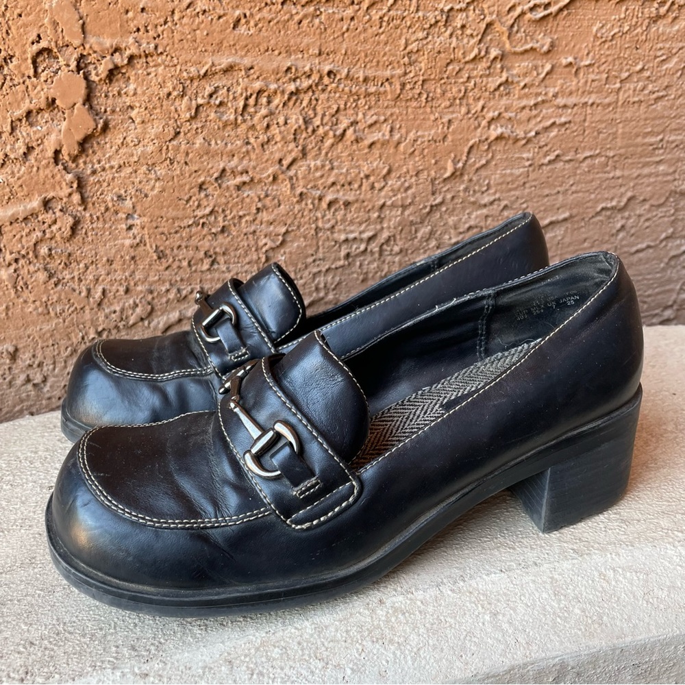 Vintage Y2K Route 66 School Girl Chunky Heels